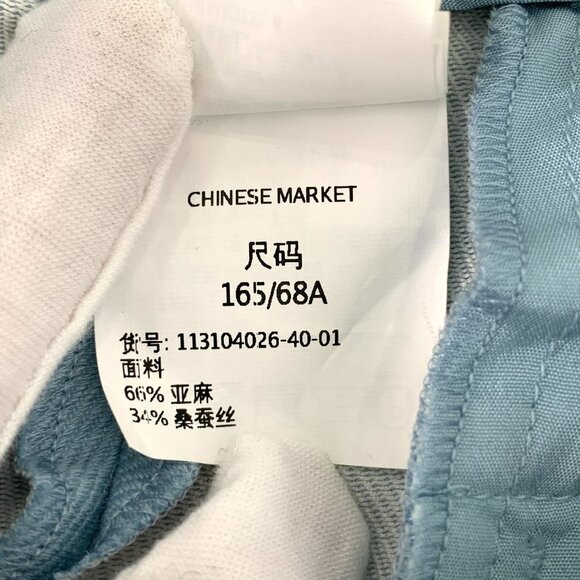 Max Mara Womens Blue Linen Wide-Leg Pants Size 40 Made In Italy - Picture 7 of 8